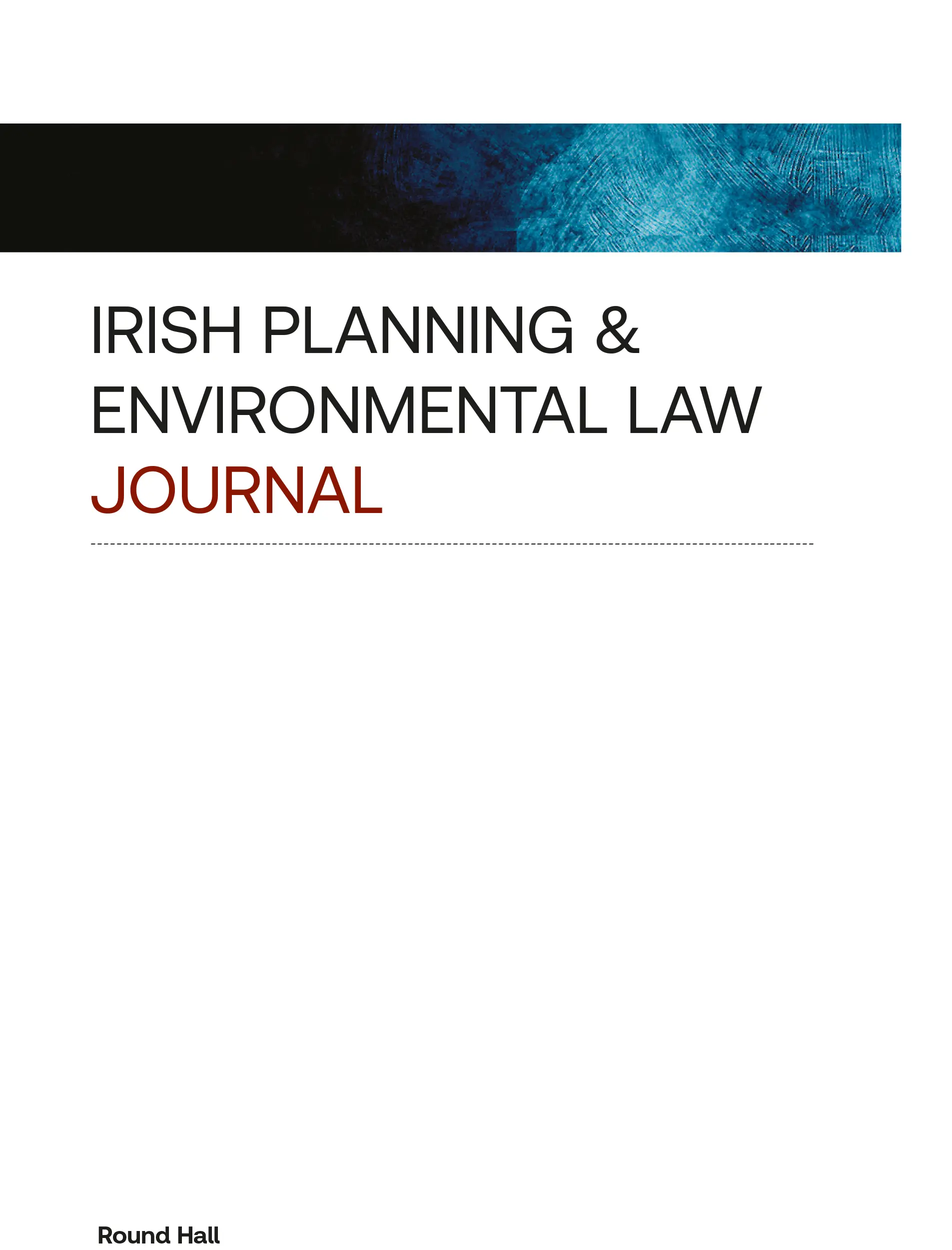 Irish Planning and Environmental Law Journal